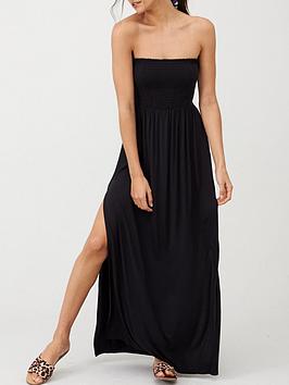 Everyday Bandeau Beach Maxi Dress - Black, Black, Size 8, Women