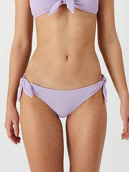 Accessorize Crinkle Bunny Tie Bikini Briefs - Lilac