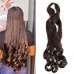 Pre stretched Braiding Hair 20 Inch 6 Packs Curly Braiding Hair Loose Wave Crochet Hair Curly Box Braids Wavy Synthetic Hair Extensions 24inch 6packs Lightinthebox