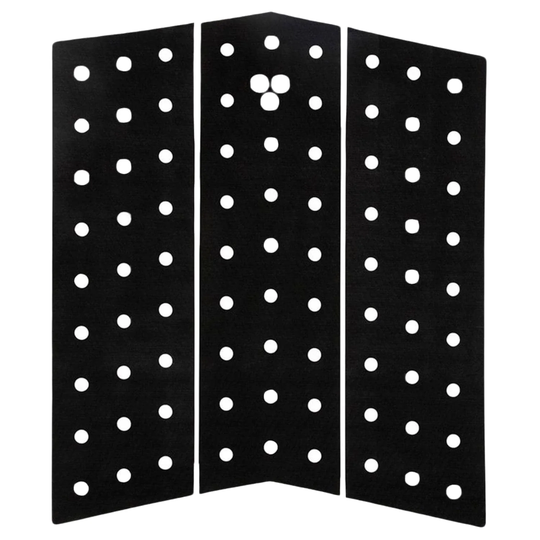Gorilla Surf Skinny Mid Deck Three Piece Front Foot Surfboard Traction Pad - Black