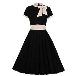 Audrey Hepburn Retro Vintage 1950s Cocktail Dress Vintage Dress Dress A-Line Dress Tea Dress Prom Dress Women's Costume Wine / Black / Dark Green Vintage Cosplay Party Daily Wear Short Sleeve Knee Lightinthebox