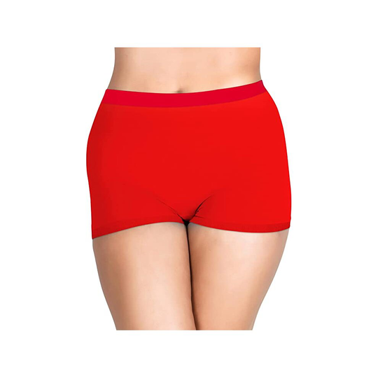 (XL/XXL, Red) Women Cotton Comfy High Waist Knickers Boxer Brief
