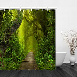 Beautiful Landscape Nature Landscape Print Waterproof Shower Curtain Modern Polyester Machined Waterproof Bathroom With Hooks Lightinthebox