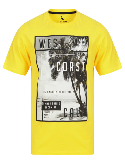 T-Shirts WC Cali Motif Cotton Jersey T-Shirt in Snapdragon Yellow - South Shore / S - Tokyo Laundry
