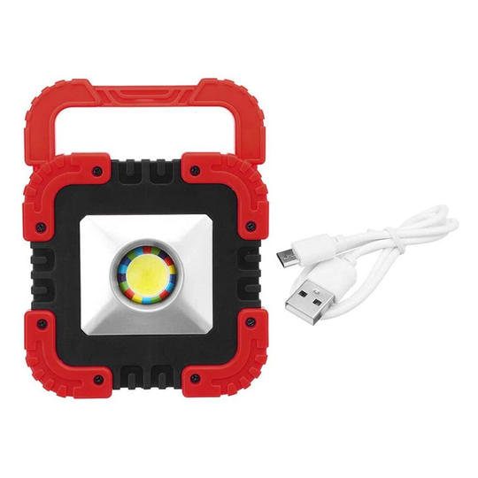 (Red) Portable COB Flood Lights Builtin Rechargeable Battery Power Bank,Ultra Brightness LED Light for Outdoor Camping,Hiking,Car Repairing