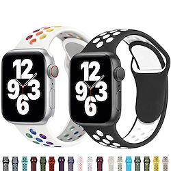 1 pcs Smart Watch Band for Apple iWatch Series 8 7 6 5 4 3 2 1 SE 38/40/41mm 42/44/45/49mm Silicone Smartwatch Strap Soft Breathable Multi-colors Sport Band Replacement Wristband Lightinthebox
