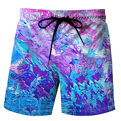 Men's Swim Shorts Swim Trunks Board Shorts Drawstring Elastic Waist Tie Dye Comfort Breathable Short Casual Holiday Beach Streetwear Stylish 1 2 Lightinthebox
