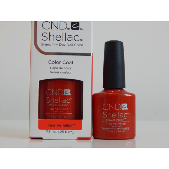 (FINE VERMILION) CND Shellac Color Coat UV/LED GEL BOXED 7.3ml