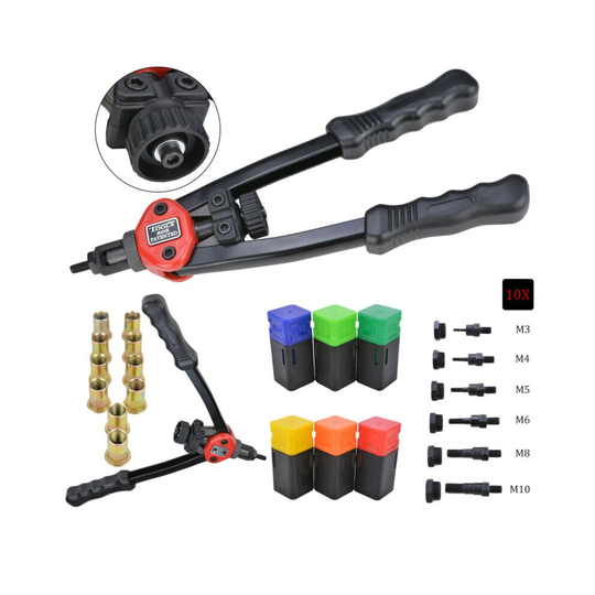 Professional Hand Nut Tool Riveter Rivnut Gun Mandrels M3- M10 Rivet