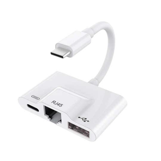 TYPE-C 3 In 1 Ethernet Connector Mobile Phone RJ45 Network Cable Converter Charging 3.0USB Suitable for Tablet Android Phones