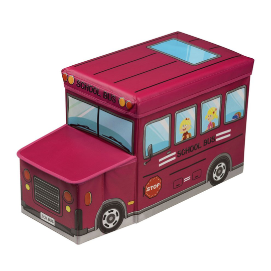 Children's School Bus Storage Box/Seat, Hot Pink