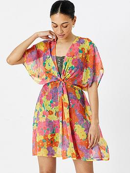Accessorize Pop Floral Chiffon Kaftan, Multi, Size S, Women