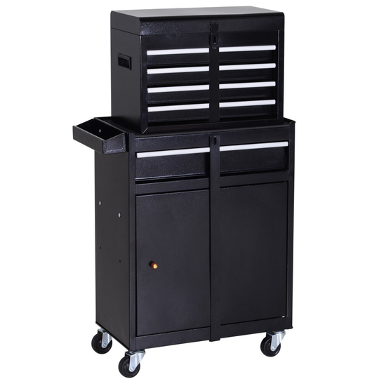 DURHAND 2 in 1 Metal Tool Cabinet Storage Box Cabinet 5 Drawers