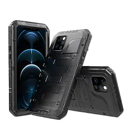 Phone Case For Apple Full Body Case Waterproof Full Body Protective Dustproof Armor Tempered Glass Metal Silicone Lightinthebox