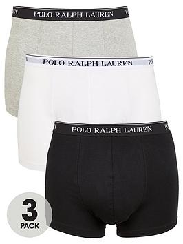 Polo Ralph Lauren Big & Tall 3 Pack Boxer Briefs - Black/White/Grey, Black/White/Grey, Size 4Xl, Men