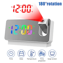 Smart Alarm Clock S282-A1 for Led Digitale Projectie Wekker Tafel Elektronische Wekker Met Projectie Tijd Projector Slaapkamer Nachtkastmodus Lightinthebox