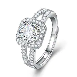 Ring Wedding Geometrical Silver Rhinestone S925 Sterling Silver Stylish Simple Luxury 1PC Lightinthebox