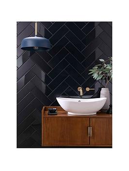 Topps Tiles Linear Midnight Gloss 30Cm X 10Cm (Box Of 34 Tiles)