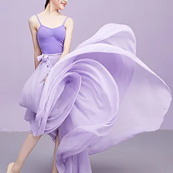 Dance Costumes Skirts Pure Color Women's Performance Training Daily Wear Natural Chiffon Lightinthebox