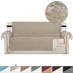 Waterproof Reversible Quilted Sofa Cover, Slipcover Furniture Protector, Washable Couch Cover with Non Slip Foam and Elastic Straps for Kids, Dogs, Pets Lightinthebox