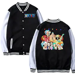 Inspired by One Piece Film: Red Monkey D. Luffy Roronoa Zoro Sanji Outerwear Anime Printing Coat For Men's Women's Unisex Adults' Hot Stamping Polyster Lightinthebox