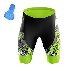 21Grams Men's Bike Shorts Cycling Padded Shorts Bike Padded Shorts / Chamois Mountain Bike MTB Road Bike Cycling Sports Graffiti 3D Pad Cycling Breathable Quick Dry Green Polyester Spandex Clothing Lightinthebox