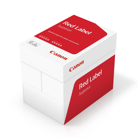 Canon A4 red label, superior business paper, suitable for all printers, brilliant, white CIE 168 (optimised protective box). 5x500