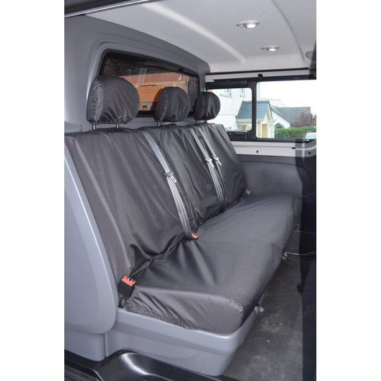 (Rear Crew Cab 3 Seater, Black) TURTLE COVERS Vauxhall Vivaro 2014-2019 Seat Covers