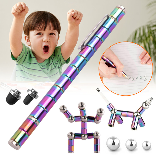 Modular Magnetic Magic Fidget Pen Kids DIY Neutral Fun Polar Pen + Box