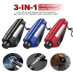 Car Safety Portable Tool Car Safety Hammer Spring Type Escape Hammer Window Breaker Punch Seat Belt Cutter Hammer Key Chain Lightinthebox