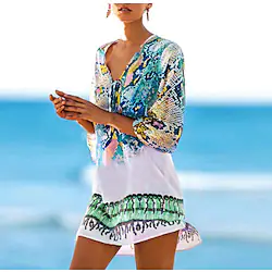 Women's Red / Yellow Blue-Green Floral Oversized Spring Summer Active One-Size Lightinthebox
