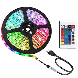 LED Light Strips 2M USB Flexible Tiktok Lights TV Backlight 60LED 10mm Waterproof Multi-color TV Backlight with Infrared Remote Controller Halloween TV Computer Background Lightinthebox