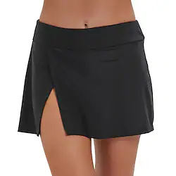 Women's Swimwear Cover Up Swim Shorts Normal Swimsuit High Waist Elastic Waist Pure Color Black Bathing Suits Sports Neutral Casual / Vacation / Modern / New Lightinthebox