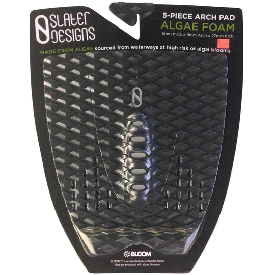 Slater Designs 5 Piece Arch Traction Algae Foam Tail Pad - Black/Grey