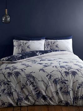 Bianca Fine Linens Kyoto Leaf 100% Cotton Reversible Duvet Cover Set