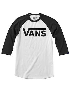 Vans Classic Raglan Tee - White/Black, White/Black, Size Xl, Men