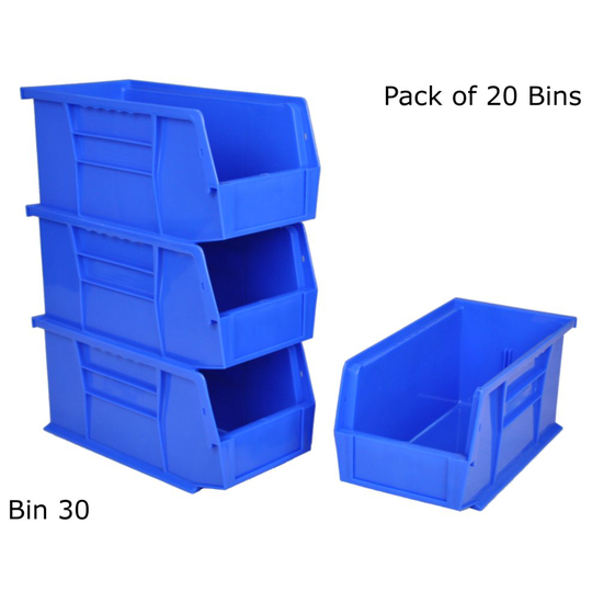 Pack of 20 Rhino Tuff Bin30 Plastic Parts Storage Bins - Van Boxes
