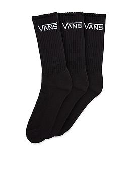 Vans Classic Crew (9.5-13, 3Pk) - Black, Black, Men