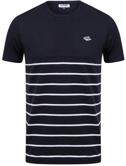 T-Shirts Minting Cotton Jersey Striped T-Shirt In Sky Captain Navy - Le Shark / S - Tokyo Laundry