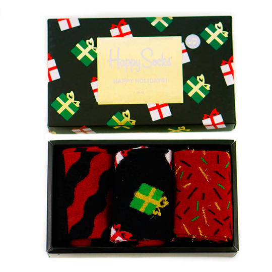Happy Christmas Socks x 3 Pack Gift Pack 3.5-6.5