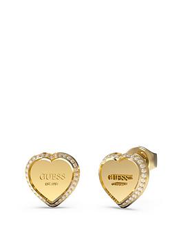 Guess Fine Heart Stud Earrings Ladies