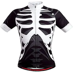 21Grams Men's Cycling Jersey Short Sleeve Bike Jersey Top with 3 Rear Pockets Mountain Bike MTB Road Bike Cycling Breathable Quick Dry Front Zipper Back Pocket Green Yellow Orange Skeleton Polyester Lightinthebox
