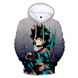 Inspired by My Hero Academia Deku Hoodie Cartoon Manga Anime Front Pocket Graphic Hoodie For Men's Women's Unisex Adults' 3D Print 100% Polyester Lightinthebox