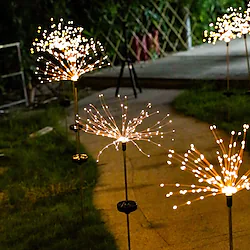Outdoor Solar String Light 1X 2X IP65 Fireworks 120 LEDs Fairy Xmas Light For Home Garden Street Yard Lawn Colorful Decoration Lighting Christmas New Year Outdoor Party Lamp Garden Light Lightinthebox