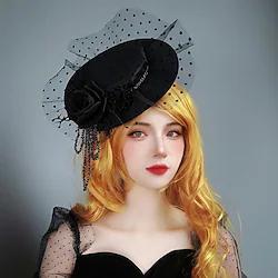 Hat Accessories Cocktail Hat Retro Vintage Punk Gothic Steampunk Felt For Goth Girl Cosplay Halloween Carnival Masquerade Women's Costume Jewelry Fashion Jewelry Lightinthebox