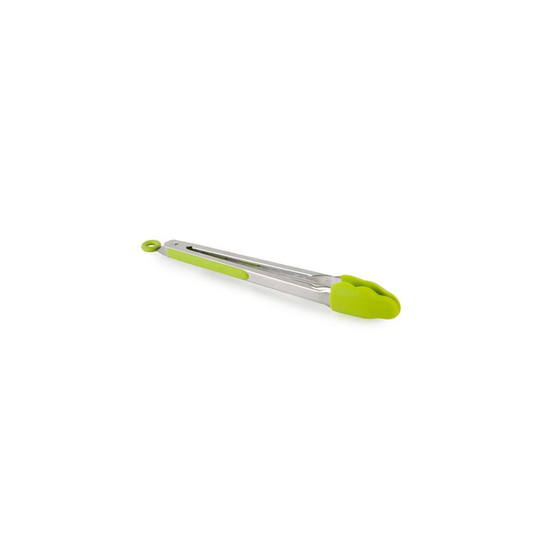 (Green) Jazooli Silicone Grip Stainless Steel Kitchen Tongs