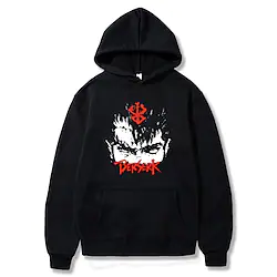 Inspired by Berserk Guts Hoodie Anime Cartoon Anime Front Pocket Graphic Hoodie For Men's Women's Unisex Adults' Hot Stamping 100% Polyester Street Daily Lightinthebox