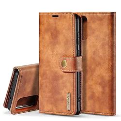 DG.MING Leather Case For Samsung Galaxy S22 Ultra Plus S21 S20 Plus Ultra A72 A52 A42 A32 Wallet Card Holder Shockproof Full Body Cases Solid Colored Cowhide Case Lightinthebox