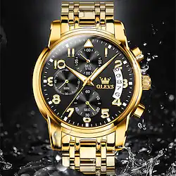 OLEVS Quartz Watch for Men Analog Quartz Oversize Luxury Waterproof Chronograph Noctilucent Alloy Stainless Steel Creative Lightinthebox