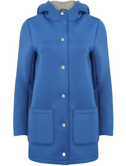 Coats / Jackets Pontoon Neoprene Hooded Mac Coat In Blue - Tokyo Laundry / 8 - Tokyo Laundry